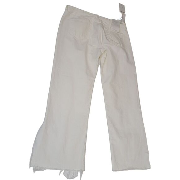 GRLFRND The Maran Wide Leg Split Hem Mid Rise White Jeans NWT size 31 - Picture 5 of 13